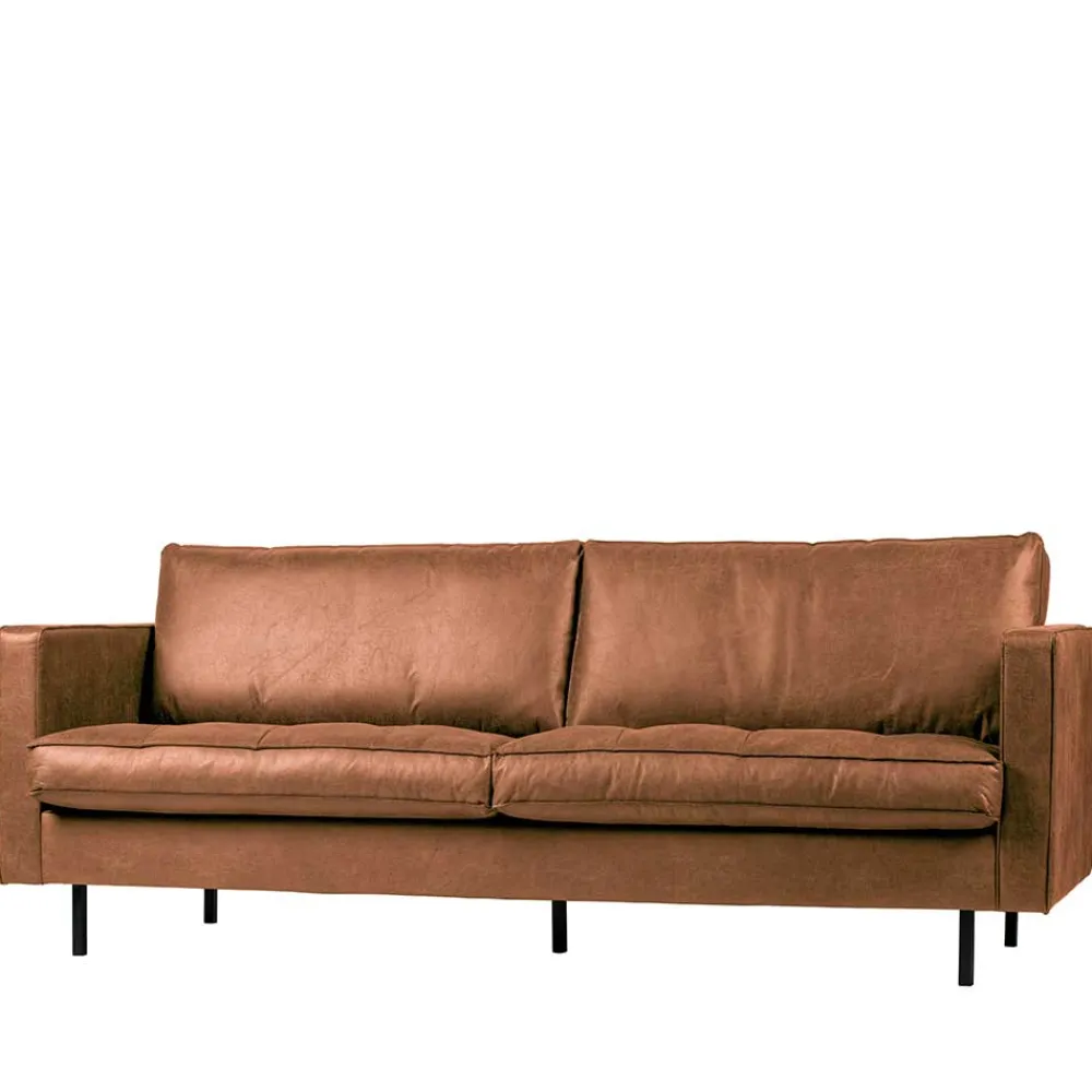 Wohnen Sofas<Leder 3-Sitzer Couch in Braun Cognac - Eterna
