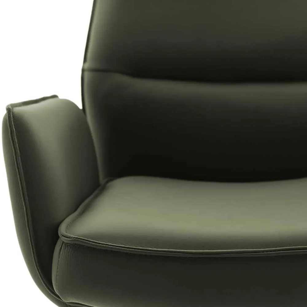 Wohnen Hocker<Leder-Barstühle mit Armlehnen - Asca (2er Set)