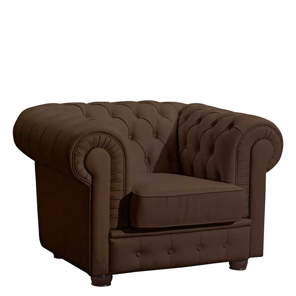 Wohnen Sessel<Leder-Polstersessel im Chesterfield Style - Cementa