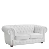 Wohnen Sofas<Ledersofa in Weiß - Chesterfield Look - Dossera