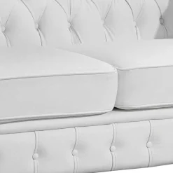 Wohnen Sofas<Ledersofa in Weiß - Chesterfield Look - Dossera