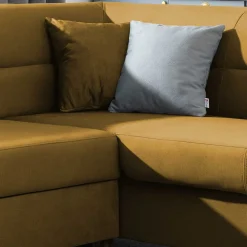 Wohnen Betten|Sofas<L-Form Bettcouch in Senfgelb Samt - Concista