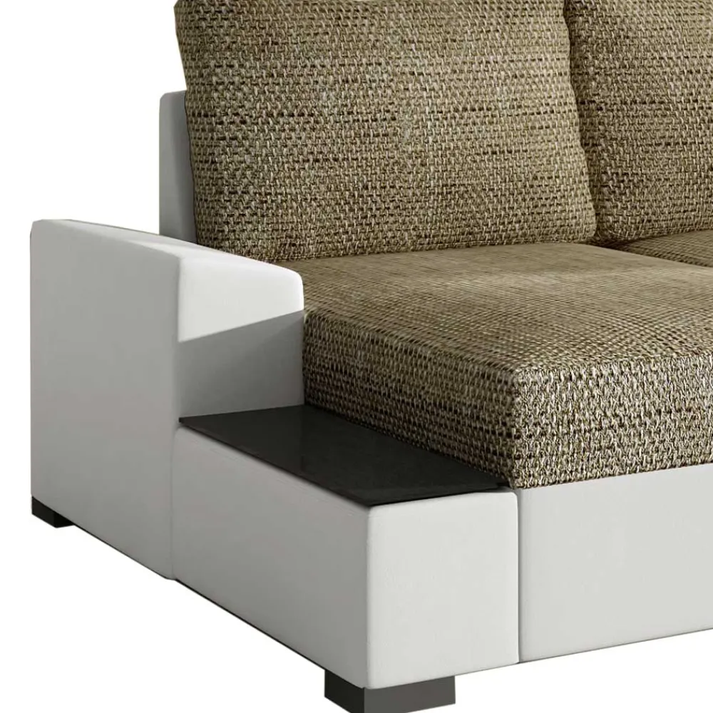 Wohnen Sofas<L-Form Bettsofa in Beige und Weiß - Scarlino