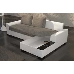 Wohnen Sofas<L-Form Bettsofa in Beige und Weiß - Scarlino