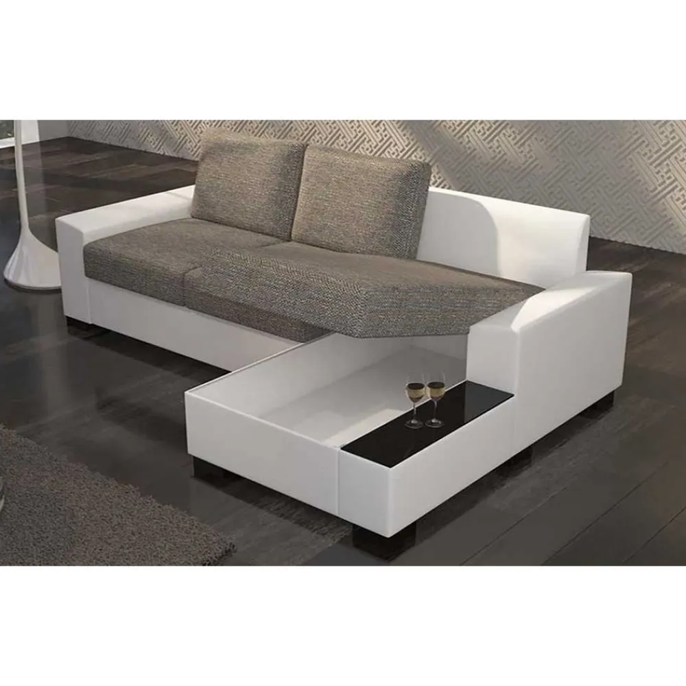 Wohnen Sofas<L-Form Bettsofa in Beige und Weiß - Scarlino