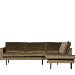 Wohnen Sofas<L-Form Wohnzimmer Sofa in Taupe Samt - Museo