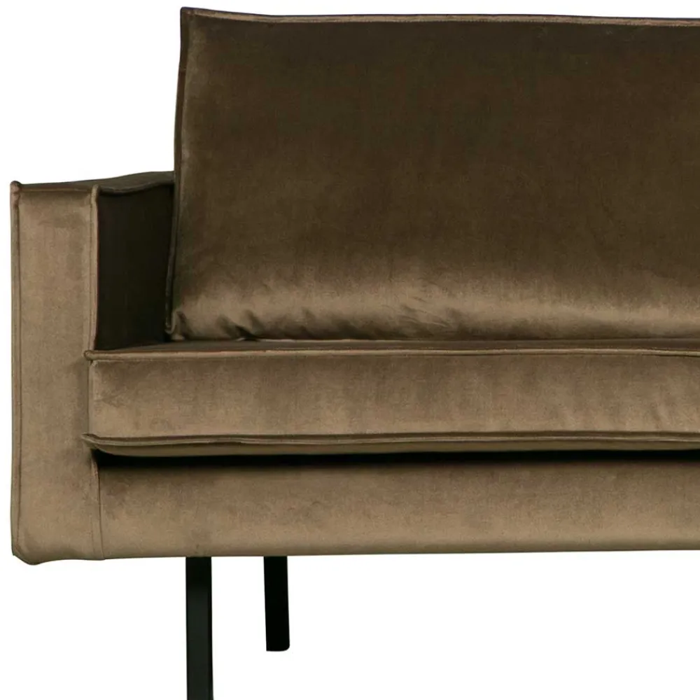 Wohnen Sofas<L-Form Wohnzimmer Sofa in Taupe Samt - Museo