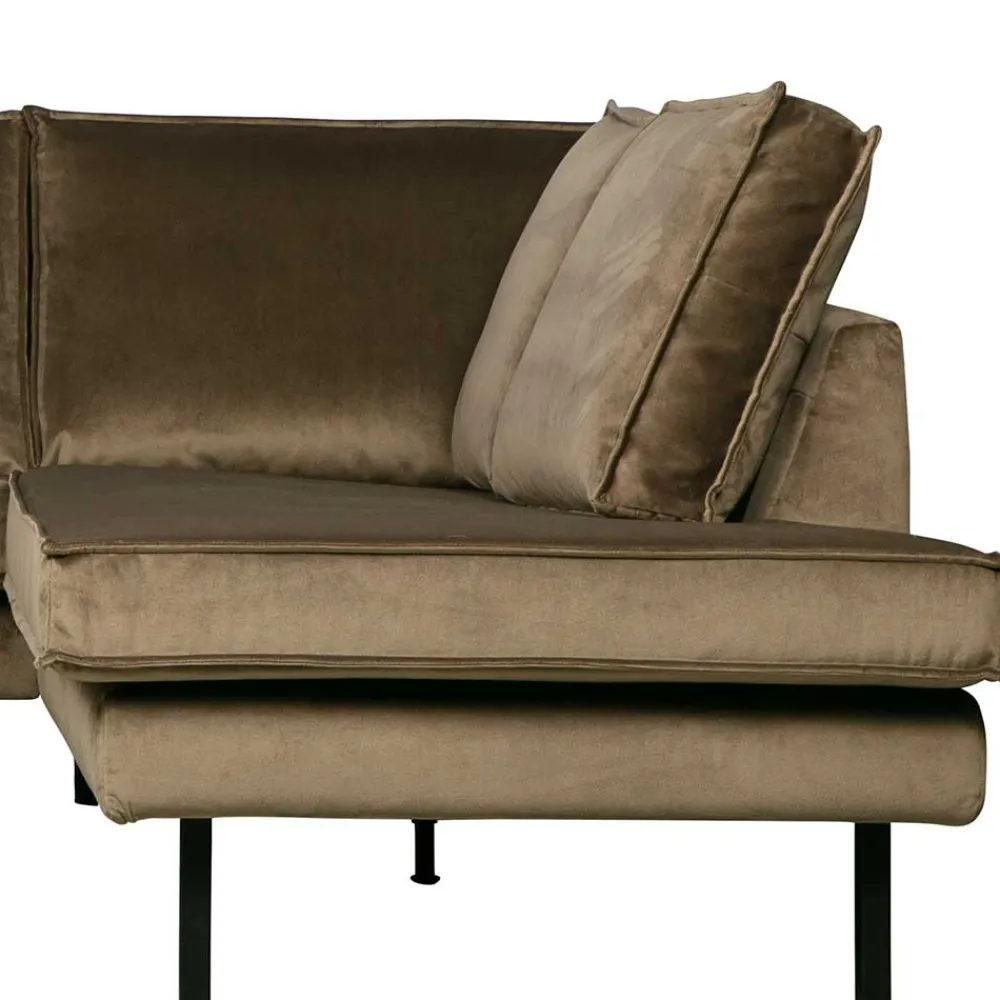 Wohnen Sofas<L-Form Wohnzimmer Sofa in Taupe Samt - Museo