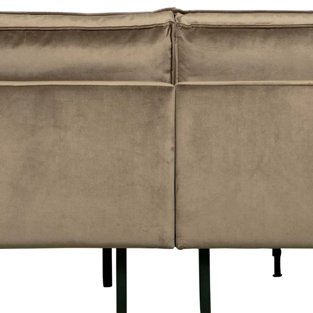 Wohnen Sofas<L-Form Wohnzimmer Sofa in Taupe Samt - Museo