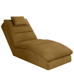 Wohnen Sofas<Liegesessel in Senfgelb Samt - Pedder