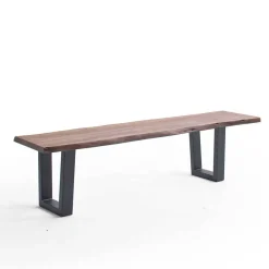 Wohnen Sitzbank<Live Edge Esszimmerbank mit Trapezbeinen - Malinsia