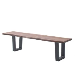 Wohnen Sitzbank<Live Edge Esszimmerbank mit Trapezbeinen - Malinsia