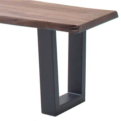 Wohnen Sitzbank<Live Edge Esszimmerbank mit Trapezbeinen - Malinsia