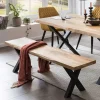 Wohnen Sitzbank<Living Edge Bank aus Eiche Massivholz - Macress