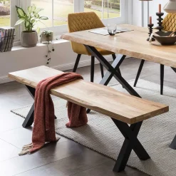 Wohnen Sitzbank<Living Edge Bank aus Eiche Massivholz - Macress