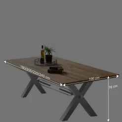 Wohnen Tische<Living Edge Wildeiche Tisch mit X Füßen - Gastruna