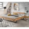 Wohnen Betten<Loft Balkenbett mit 2 Hänge-Nachttischen Basiclicata aus Wildeiche (dreiteilig)