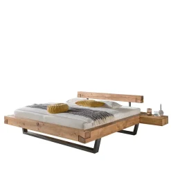 Wohnen Betten<Loft Balkenbett mit 2 Hänge-Nachttischen Basiclicata aus Wildeiche (dreiteilig)