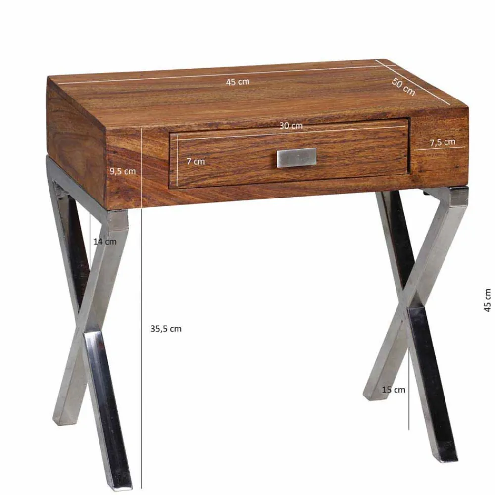 Wohnen Kommoden<Loft Design Nachtkonsole Jimena mit Schublade
