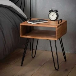 Wohnen Kommoden<Loft Design Nachttisch mit Holz Kasten - Garfagna