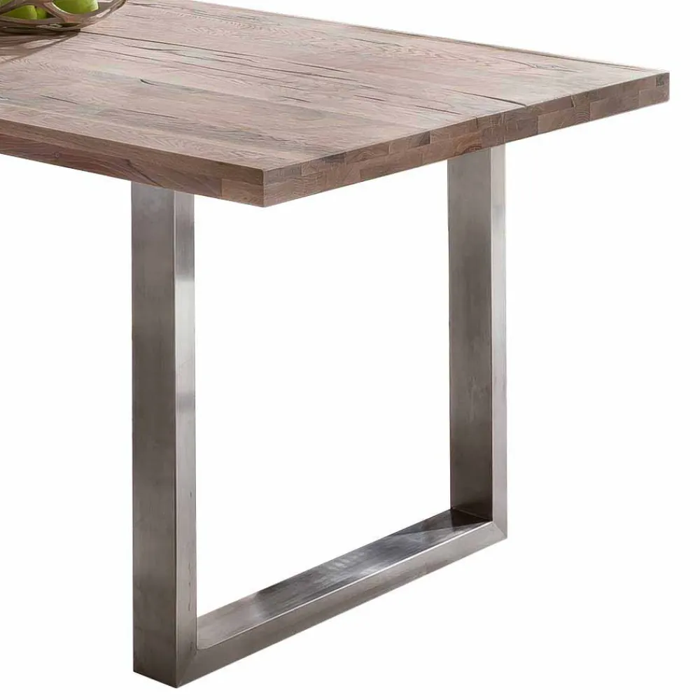 Wohnen Tische<Loft Designtisch Deluiga mit Edelstahl Gestell