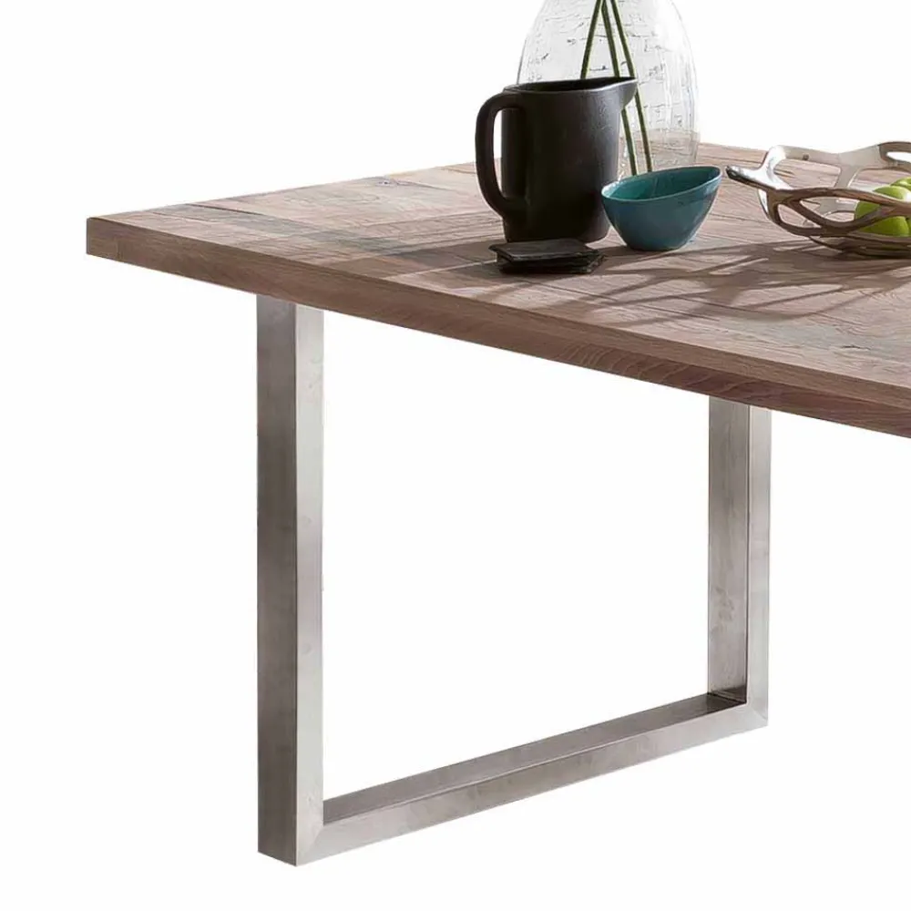 Wohnen Tische<Loft Designtisch Deluiga mit Edelstahl Gestell