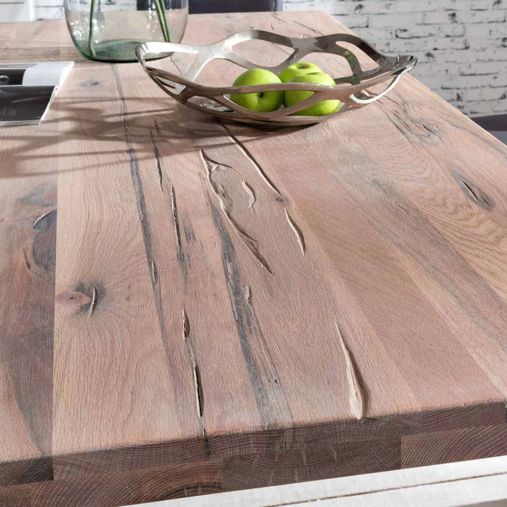 Wohnen Tische<Loft Designtisch Deluiga mit Edelstahl Gestell