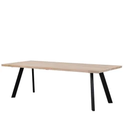 Wohnen Sitzgruppe<Loft Esstischgruppe mit Eiche White Wash Tisch Pulva & 6 Schalenstühlen (siebenteilig)