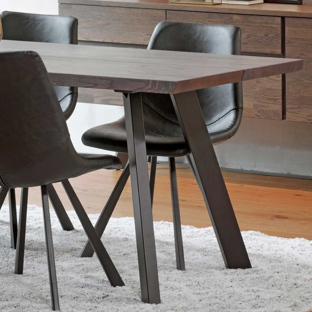 Wohnen Sitzgruppe<Loft Sitzgruppe für 6 Personen Namac mit Tisch in Eiche Rauchfarben (siebenteilig)