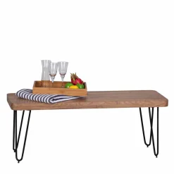 Wohnen Sitzbank<Loft Style Essbank mit Massivholz Akazie Lariona & Metall