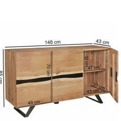 Wohnen Sideboards<Loft Style Sideboard Draguno aus Akazie massiv