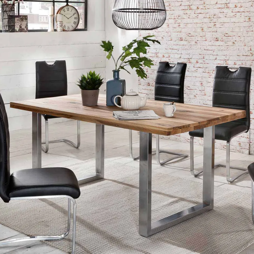 Wohnen Tische<Loft Tisch Nestore aus Eiche und Edelstahl