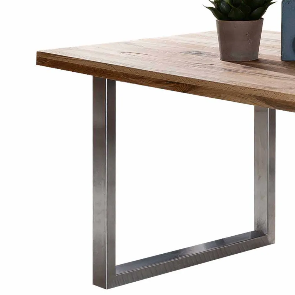 Wohnen Tische<Loft Tisch Nestore aus Eiche und Edelstahl