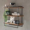 Wohnen Regale<Loft Wandregal aus Teak Holz & Metall - Teako