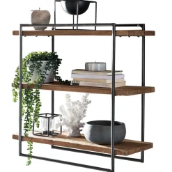 Wohnen Regale<Loft Wandregal aus Teak Holz & Metall - Teako