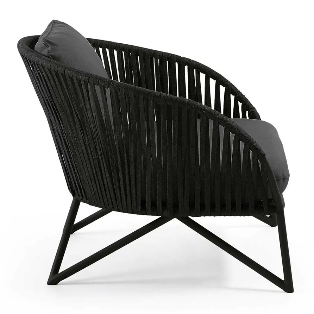Wohnen Sessel<Lounge Sessel aus Kordel Geflecht & Stahl - Magona
