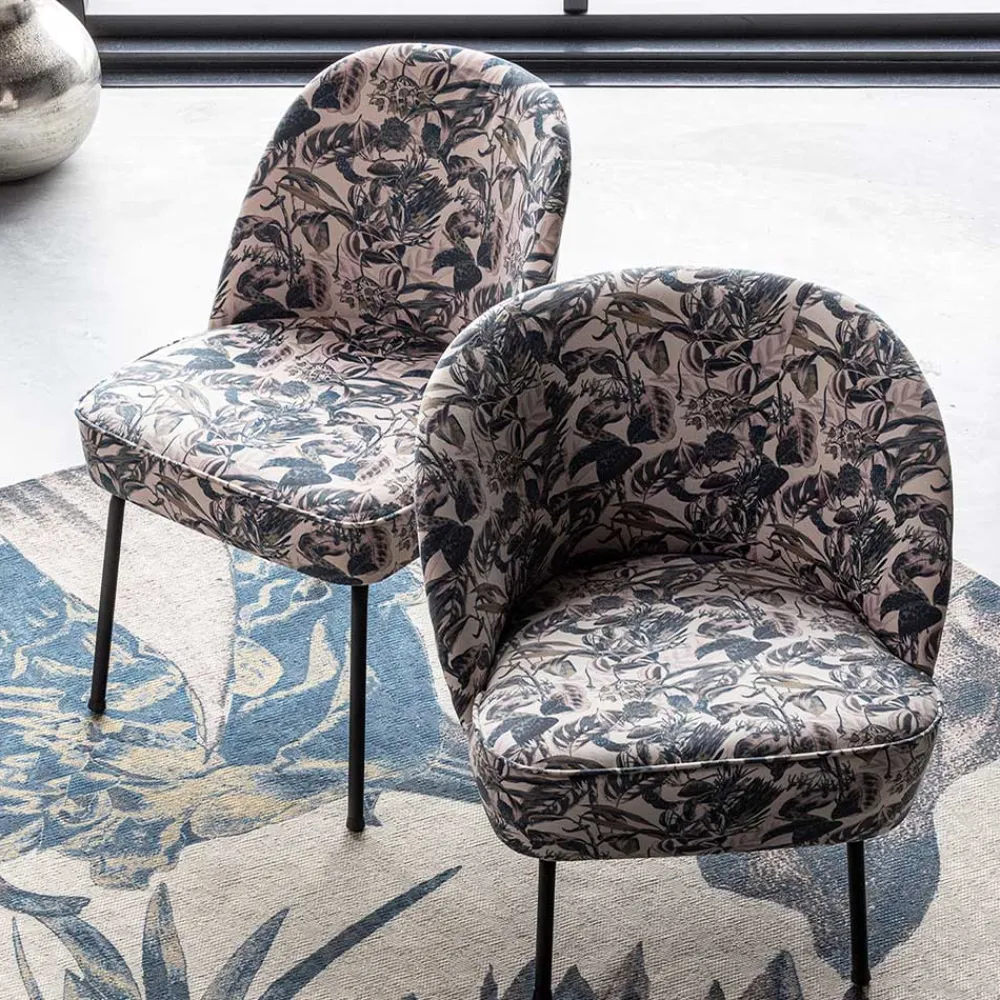 Wohnen Sessel<Lounge Sessel aus Samt mit floralem Dessin - Rosco