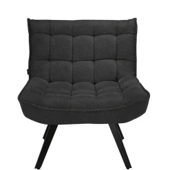 Wohnen Sessel<Lounge Sessel mit Hocker in Anthrazit - Mook (zweiteilig)