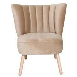 Wohnen Sessel<Loungesessel in Beige und Buche Natur - Lianzo