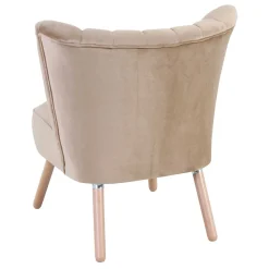Wohnen Sessel<Loungesessel in Beige und Buche Natur - Lianzo