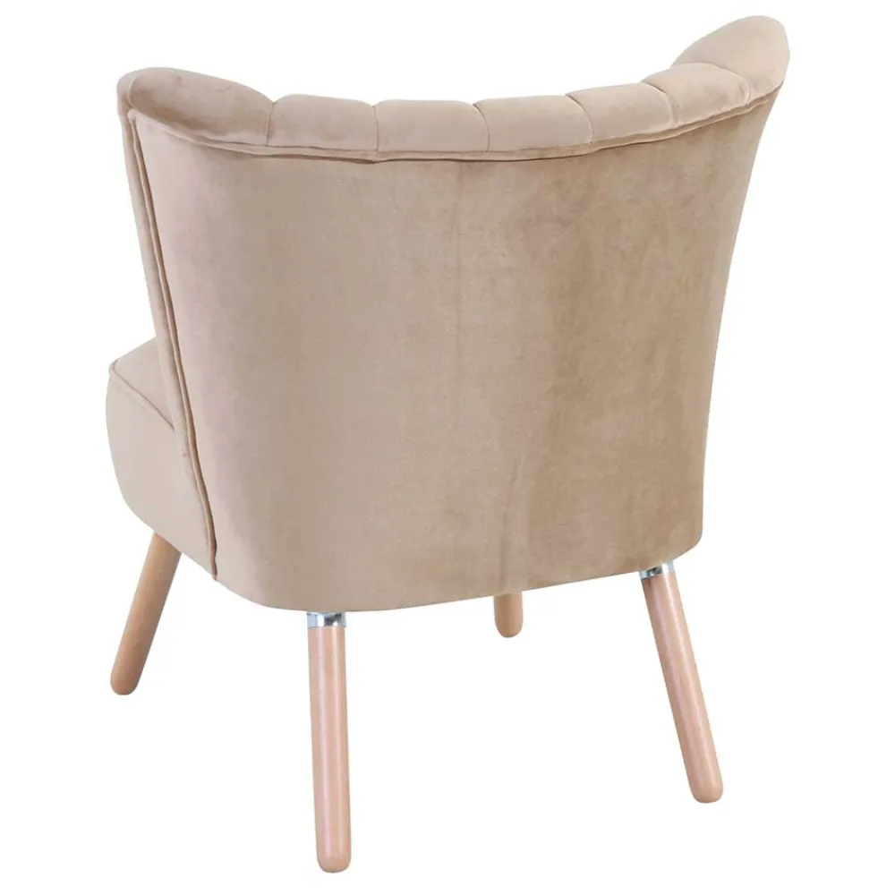Wohnen Sessel<Loungesessel in Beige und Buche Natur - Lianzo