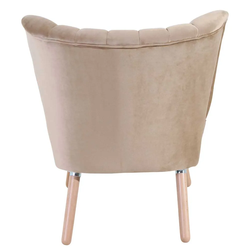 Wohnen Sessel<Loungesessel in Beige und Buche Natur - Lianzo
