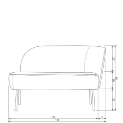 Wohnen Sofas<Loungesofa aus Boucle Stoff in Beige - Laderla