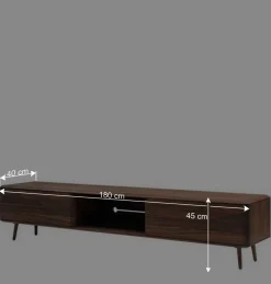 Wohnen Tv & Hifi-Möbel|Lowboards<Lowboard für Fernseher aus Nussbaum - Rivossa