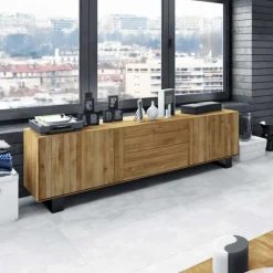 Wohnen Tv & Hifi-Möbel|Lowboards<Lowboard Manzey aus Wildeiche massiv geölt