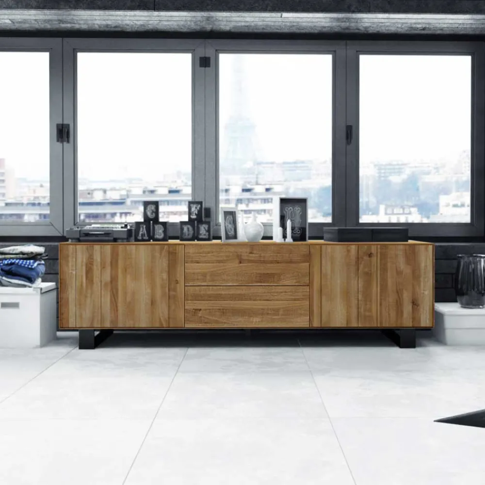 Wohnen Tv & Hifi-Möbel|Lowboards<Lowboard Manzey aus Wildeiche massiv geölt