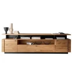 Wohnen Tv & Hifi-Möbel|Lowboards<Lowboard mit TV Aufsatz aus Wildeiche massiv - Abigails