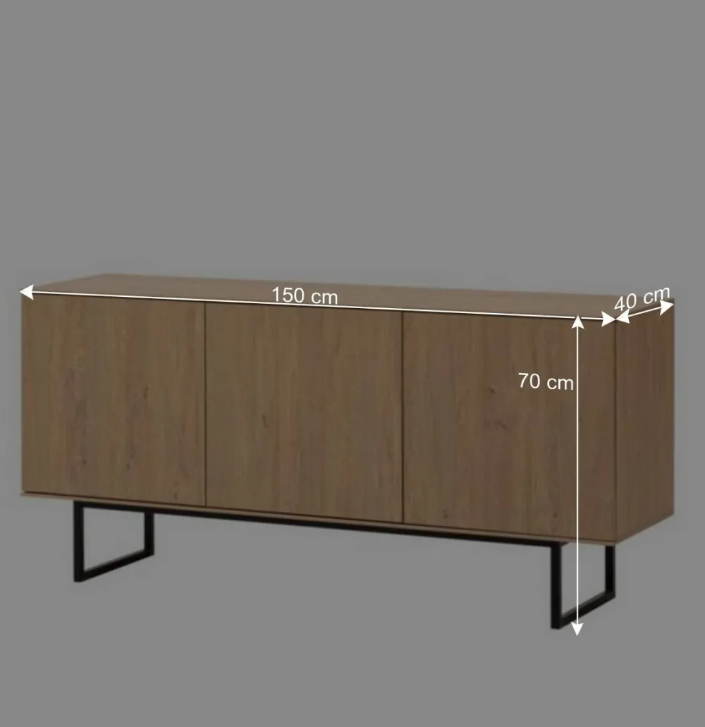 Wohnen Wohnwände<Lowboard und Vitrine Set - Jaskin (zweiteilig)