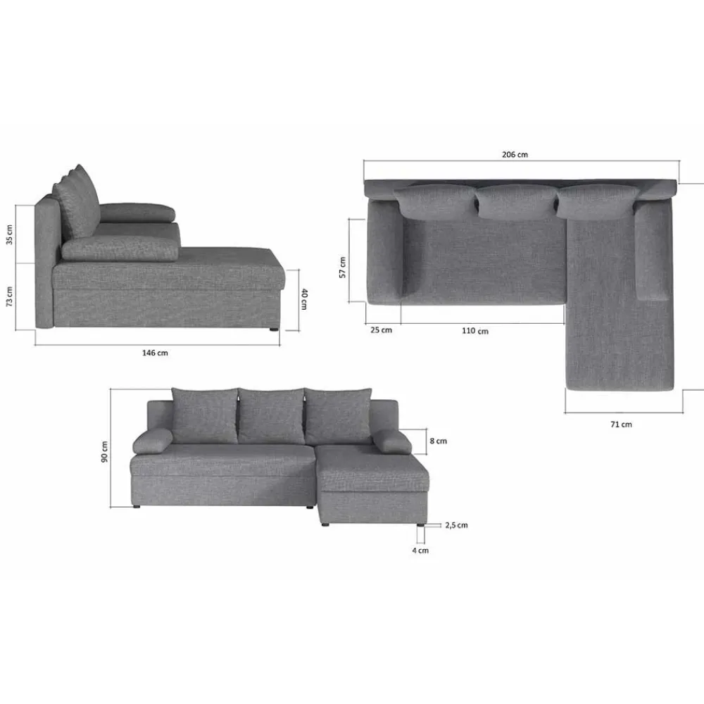 Wohnen Sofas<L-Schlafsofa in Senfgelb Velours - Xantra