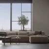 Wohnen Sofas<L-Sofa aus Stoff in Beigegrau - Babro